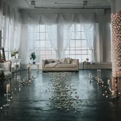 Online 2' x 8' Warm White LED Wide Angle Net Style Column Wrap Christmas Lights, White Wire Net Lights