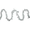 Hot 12' x 3" White Iridescent and Silver Snowflakes Christmas Tinsel Garland - Unlit Colorful