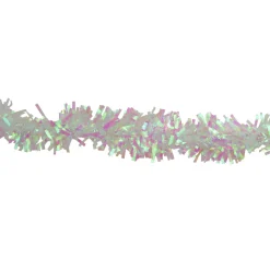 Online 50' x 4" White Iridescent Wide Cut Tinsel Christmas Garland - Unlit Colorful