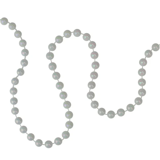 Sale 15' x 0.25" White Pearl Beaded Artificial Christmas Garland Beaded