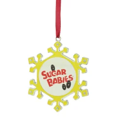 Online 3.5" Yellow and Red Snowflake Sugar Babies Candy Logo Christmas Ornament Food & Beverage