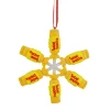 Hot 4" Yellow and Red Tootsie Roll Sugar Daddy Lollipop Snowflake Christmas Ornament Food & Beverage