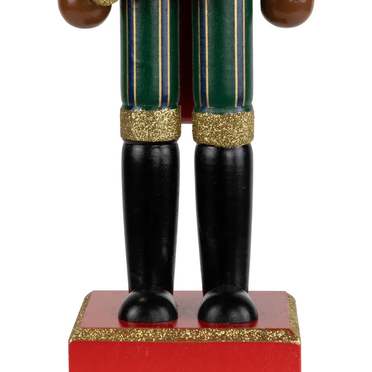 Discount African American Nutcracker King Christmas Figure - 14.25" - Red and Green Nutcrackers