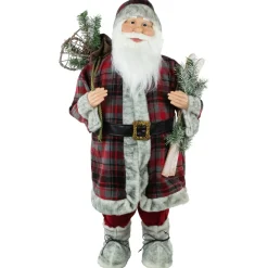 Hot Alpine Santa Claus with Snowshoes and Skis Christmas Figure - 36" Santa Claus