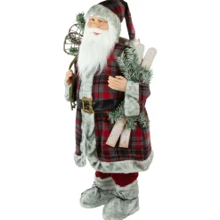 Hot Alpine Santa Claus with Snowshoes and Skis Christmas Figure - 36