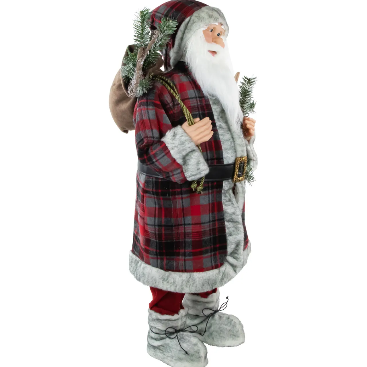 Hot Alpine Santa Claus with Snowshoes and Skis Christmas Figure - 36" Santa Claus
