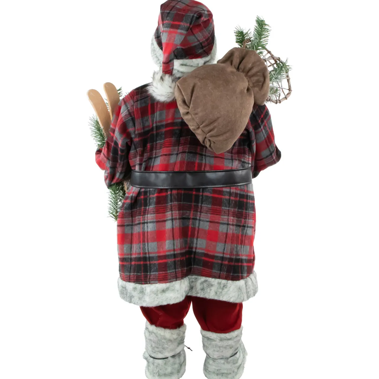Hot Alpine Santa Claus with Snowshoes and Skis Christmas Figure - 36" Santa Claus