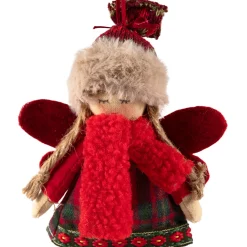 Clearance Angel Girl with Knitted Winter Hat Christmas Ornament - 8.5
