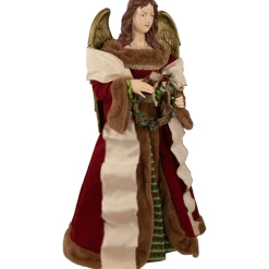 Sale Angel with Wings Commercial Size Christmas Tree Topper - 3' - Brown and Red - Unlit Commercial