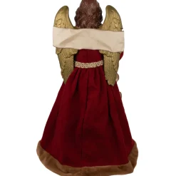 Sale Angel with Wings Commercial Size Christmas Tree Topper - 3' - Brown and Red - Unlit Commercial