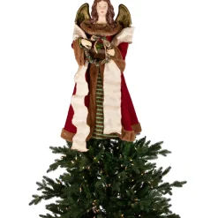 Sale Angel with Wings Commercial Size Christmas Tree Topper - 3' - Brown and Red - Unlit Commercial