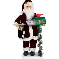 Outlet Animated and Musical Santa Claus Figure with Lighted "Merry Christmas" Mailbox - 30" Santa Claus
