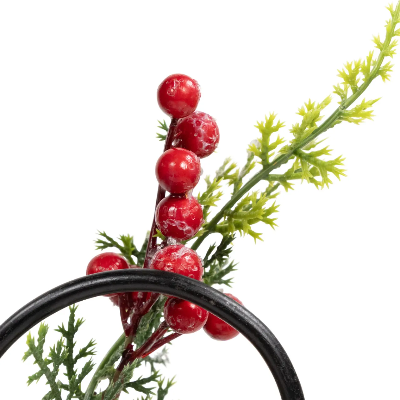 Apples and Berries Christmas Pillar Candle Holder - 10" - Green and Red Candle Holders