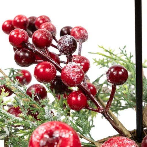 Outlet Apples and Berries Triple Pillar Christmas Candle Holder - 36" - Green and Red Candle Holders