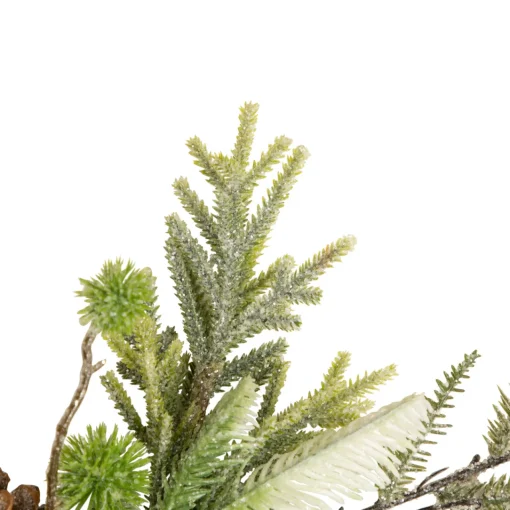 New Artificial Christmas Garland with Frosted Foliage and Pinecones - 5' x 8" - Unlit Unlit