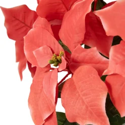 Discount Artificial Christmas Poinsettia with Wrapped Base - 14.5