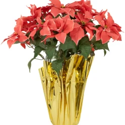 Best Artificial Christmas Poinsettia with Wrapped Base - 28" - Pink Poinsettias