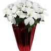 Sale Artificial Christmas Poinsettia in Wrapped Base - 26" - White Poinsettias