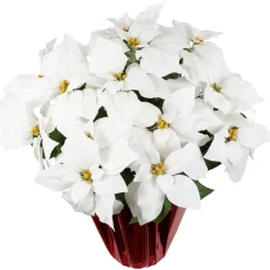 Sale Artificial Christmas Poinsettia in Wrapped Base - 26