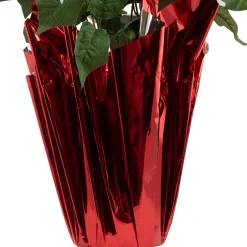 Sale Artificial Christmas Poinsettia in Wrapped Base - 26