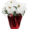 Sale Artificial Christmas Poinsettia with Wrapped Base - 14.5" - White and Red Poinsettias
