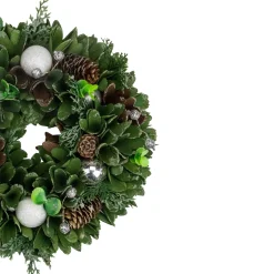 Sale Artificial Christmas Wreath With Pine Cones and Ornaments - 14" Unlit Pre Decorated