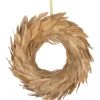 Discount Artificial Feather Wreath - 14" - Gold Pre Decorated
