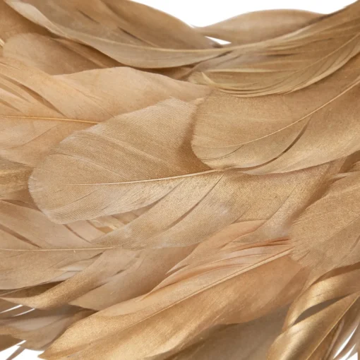 Discount Artificial Feather Wreath - 14" - Gold Pre Decorated