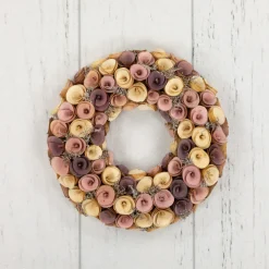 Online Artificial Floral Wooden Spring Wreath - 12