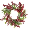 Best Artificial Frosted Red Berry and Pine Christmas Wreath, 16-Inch, Unlit Unlit