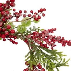Best Artificial Frosted Red Berry and Pine Christmas Wreath, 16-Inch, Unlit Unlit