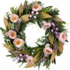 Best Artificial Mixed Floral and Greenery Spring Wreath - 13" - Purple Unlit