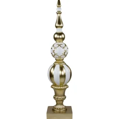 Best Ball Finial Commercial Size Christmas Decoration 48" - Gold and White Commercial