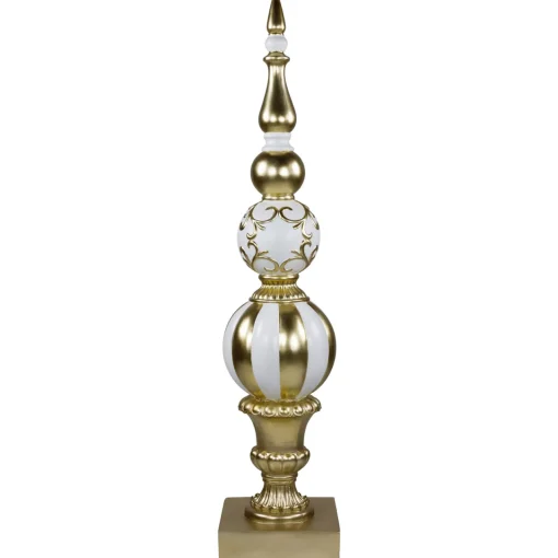 Best Ball Finial Commercial Size Christmas Decoration 48" - Gold and White Commercial