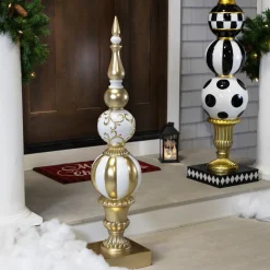 Best Ball Finial Commercial Size Christmas Decoration 48" - Gold and White Commercial