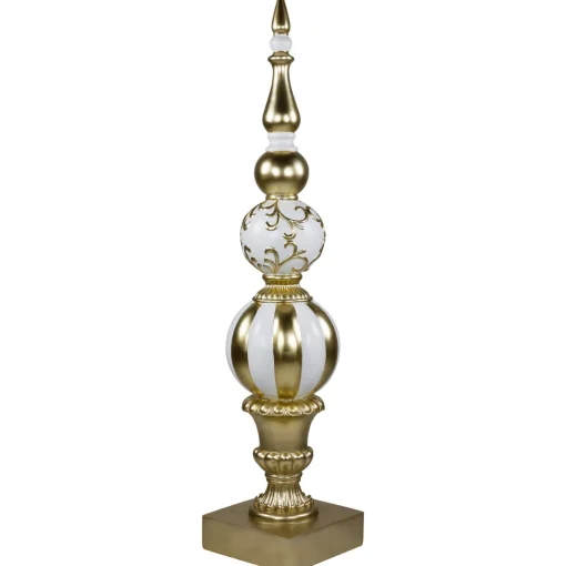 Best Ball Finial Commercial Size Christmas Decoration 48" - Gold and White Commercial