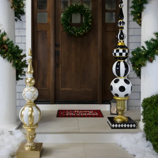 Best Ball Finial Commercial Size Christmas Decoration 48" - Gold and White Commercial