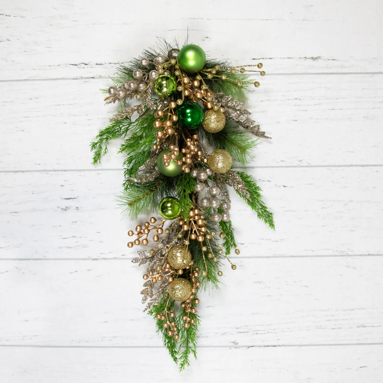 Best Ball Ornaments and Berries Glittered Artificial Christmas Swag - 25" Unlit Swags