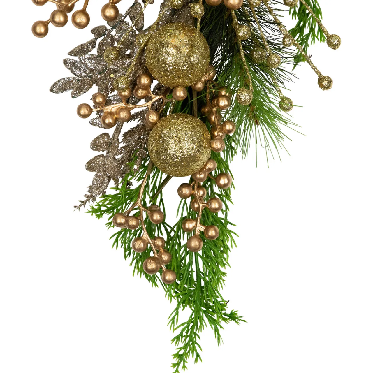 Best Ball Ornaments and Berries Glittered Artificial Christmas Swag - 25" Unlit Swags