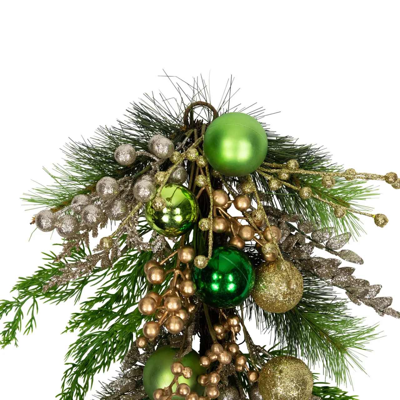 Best Ball Ornaments and Berries Glittered Artificial Christmas Swag - 25" Unlit Swags