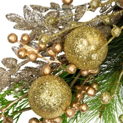 Best Ball Ornaments and Berries Glittered Artificial Christmas Swag - 25