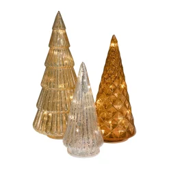 Discount Battery Operated Gold, Bronze & Silver Trees - Set of 3 Trees