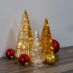 Discount Battery Operated Gold, Bronze & Silver Trees - Set of 3 Trees