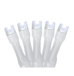 Outlet Battery Operated LED Christmas Lights - Pure White - 9.5' White Wire - 20ct Battery Operated