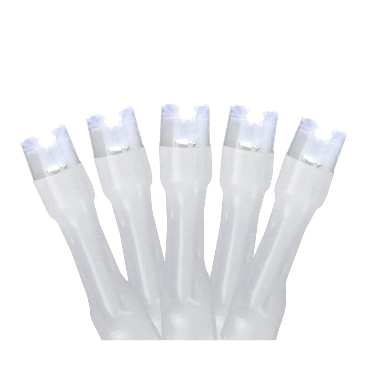 Outlet Battery Operated LED Christmas Lights - Pure White - 9.5' White Wire - 20ct Battery Operated