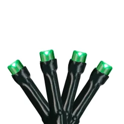 Hot Battery Operated LED Christmas Lights - Green - 9.5' Green Wire - 20ct Battery Operated