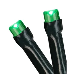 Hot Battery Operated LED Christmas Lights - Green - 9.5' Green Wire - 20ct Battery Operated