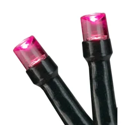Outlet Battery Operated LED Christmas Lights - Pink - 9.5' Black Wire - 20ct Battery Operated