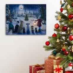 Discount Battery Operated Lighted Wall Art - Holiday Gathering Wall