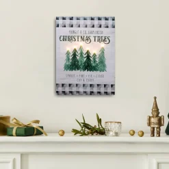 New Battery Operated Lighted Wall Art - Holiday Tree Farm Wall
